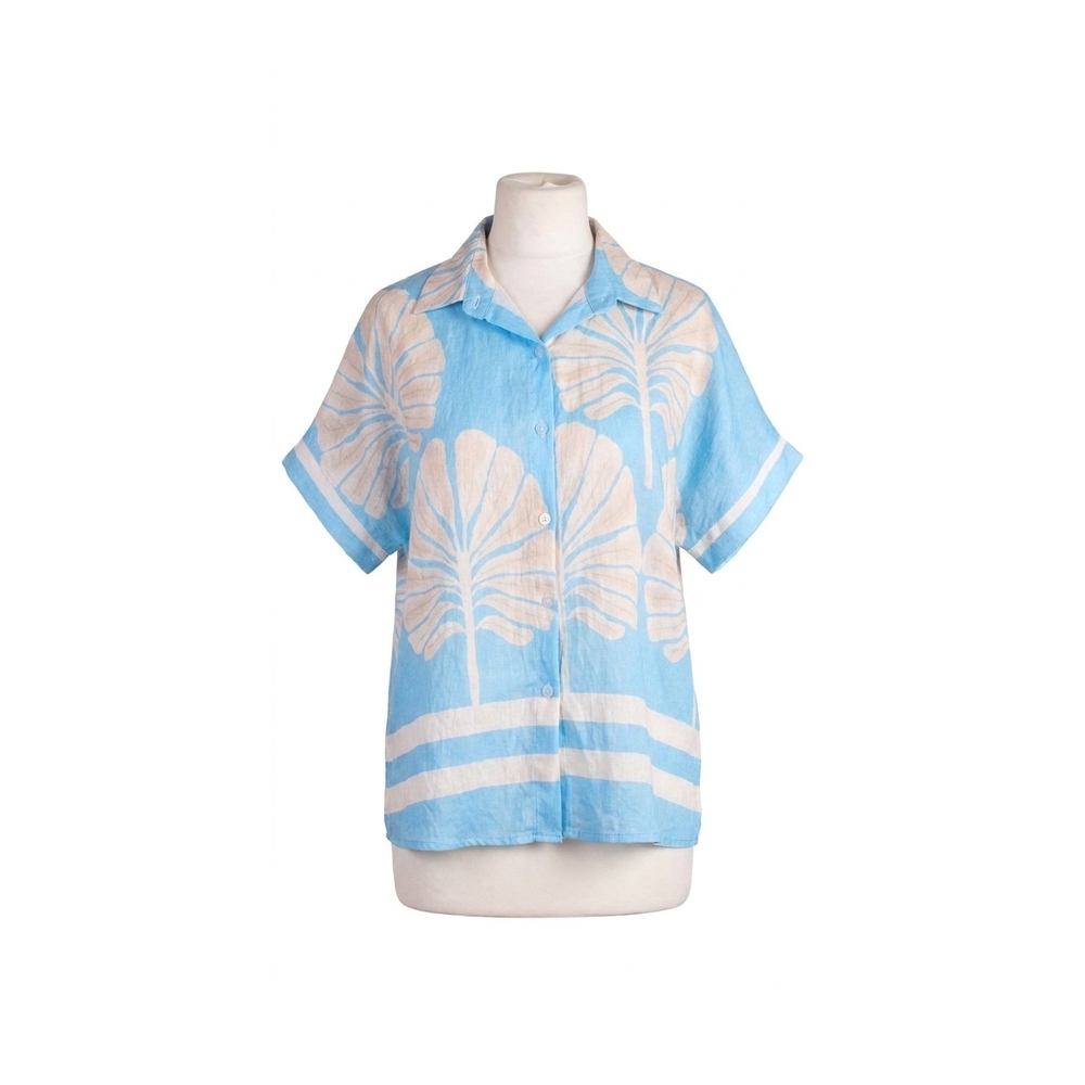 NEW GIGI MODA malta button-down shirt in blue